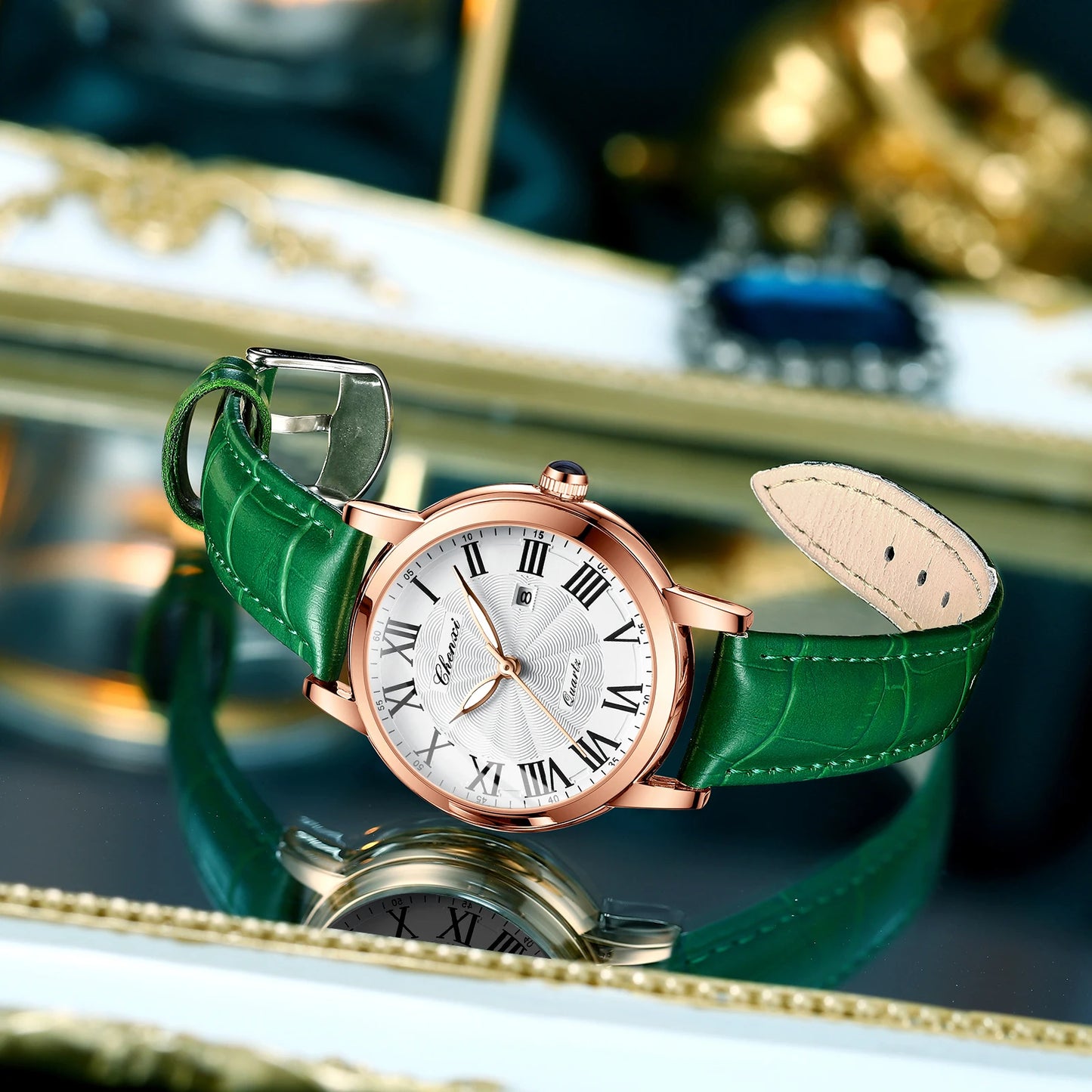 Orologio Donna Elegante al Quarzo Cinturino Similpelle Cassa Lega Moda Casual