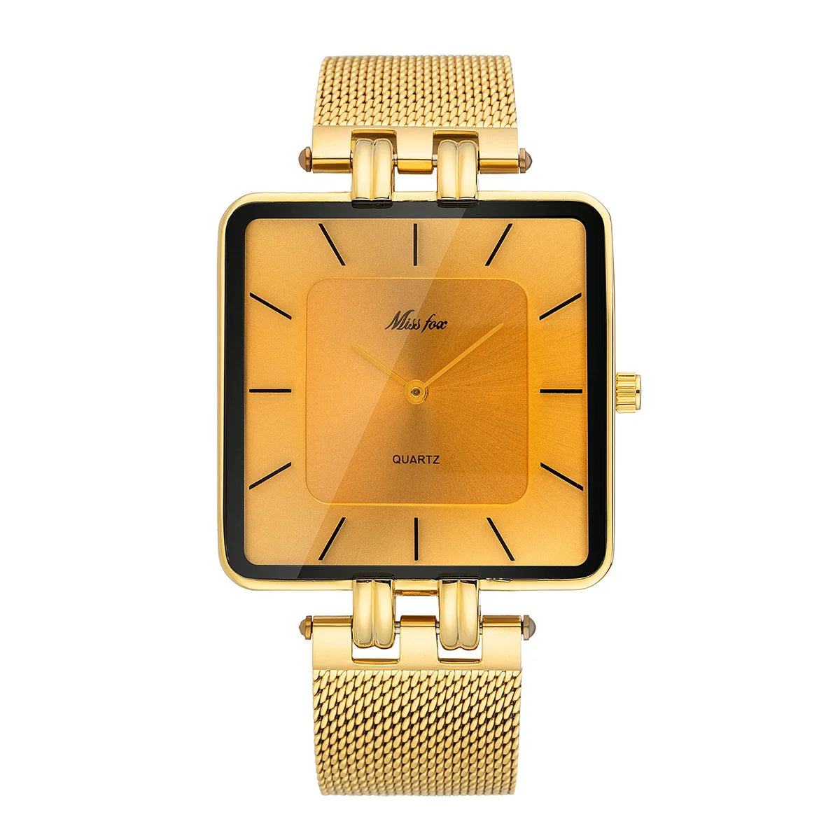 Orologio Uomo Donna Quarzo Acciaio Quadrato Elegante Business