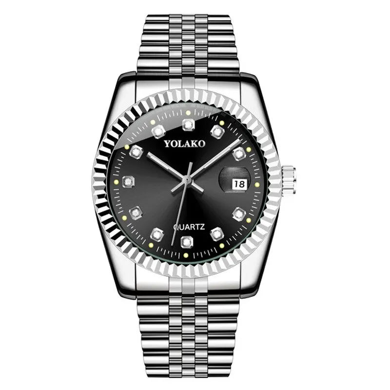 Orologio Uomo Quarzo Acciaio Moda Casual Con Data E Lancette Luminose