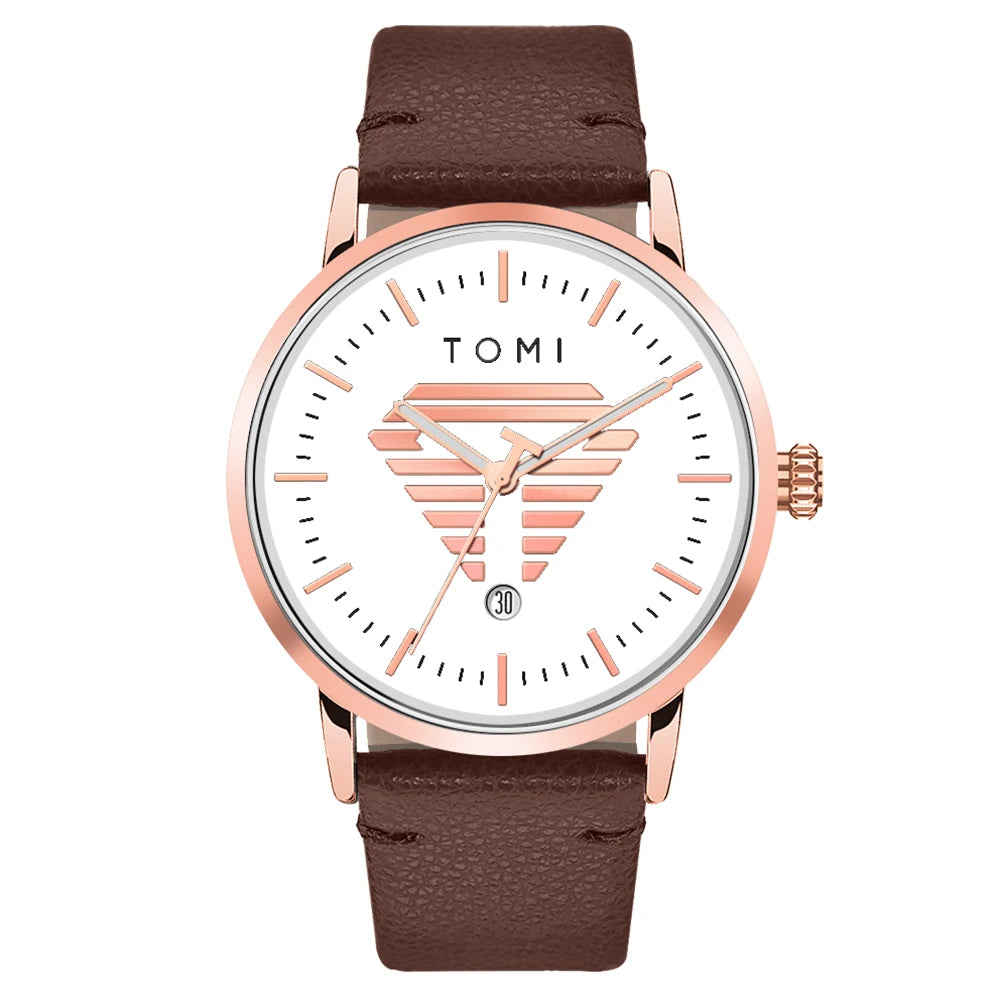 Orologio Uomo Minimalista al Quarzo con Data Cinturino Similpelle Cassa Lega Casual