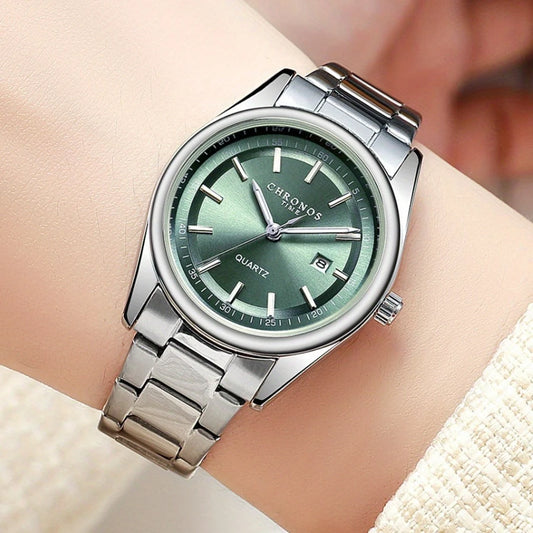 Orologio Donna Acciaio Elegante Al Quarzo Con Data Quadrante 31mm Moda Casual
