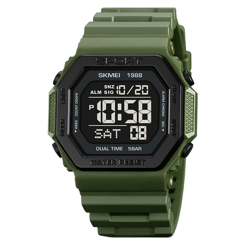 Orologio Digitale Uomo Sportivo LED Cronometro Sveglia