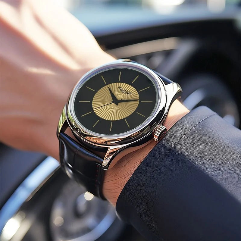 Orologio Uomo Al Quarzo Con Cinturino In Similpelle Elegante Casual Quadrante 42 Mm Classico