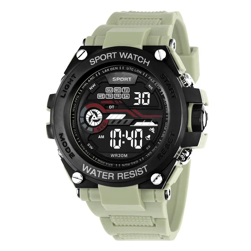 Orologio Sportivo Uomo Digitale LED Multifunzione Cronometro Sveglia