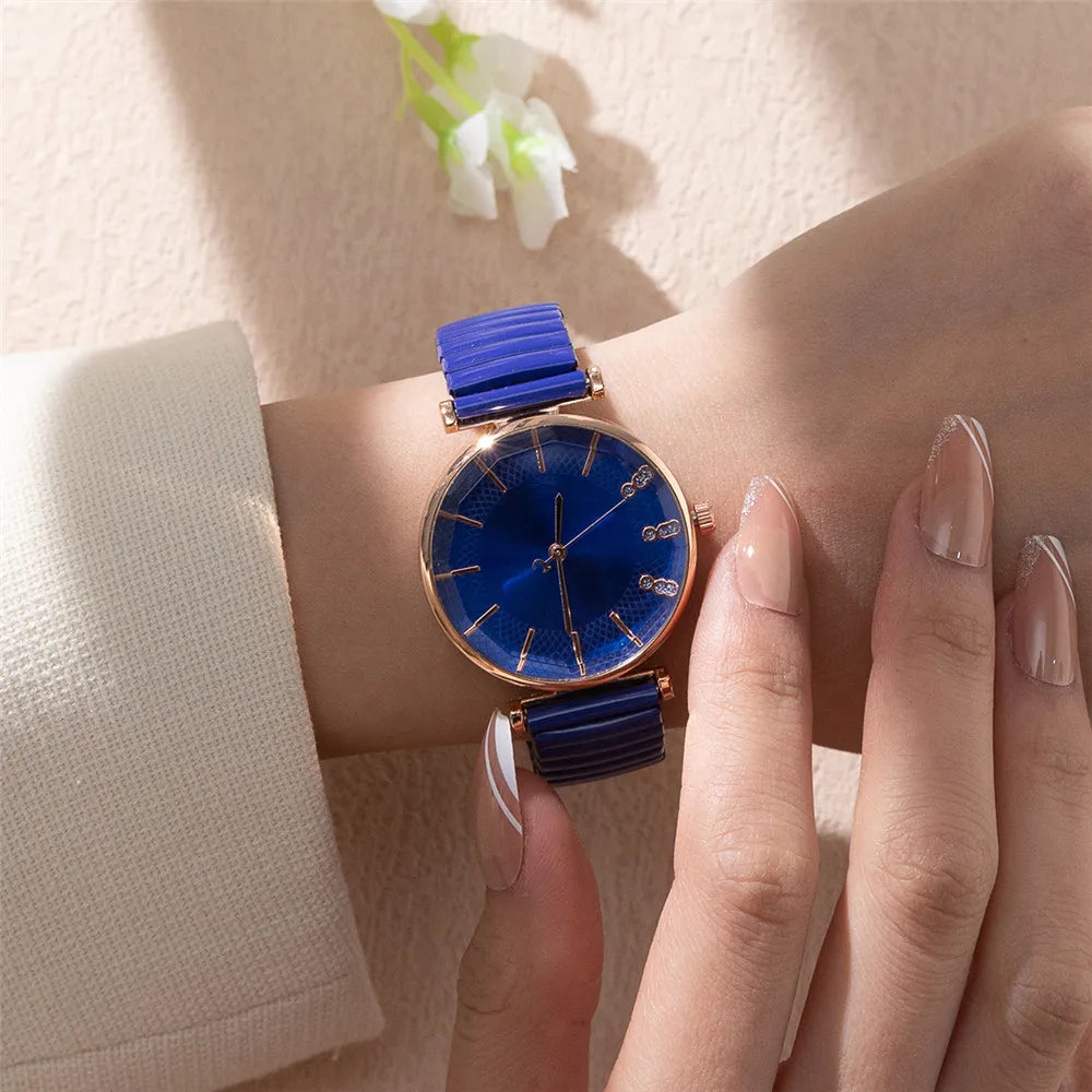 Orologio Donna Quarzo Cinturino Elastico Acciaio Elegante