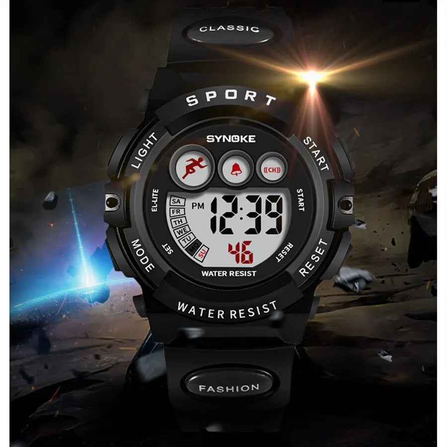Orologio Sportivo Digitale Bambini Colorato Multifunzione Cinturino e Cassa in Gomma