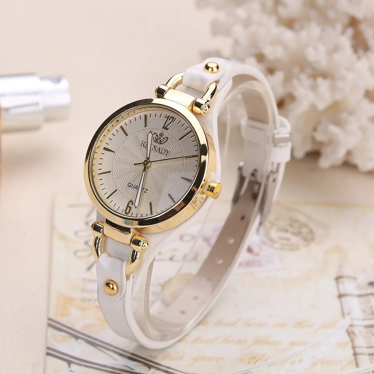 Orologio Al Quarzo Da Donna Moda Elegante Con Cinturino In Similpelle Quadrante 32mm Casual