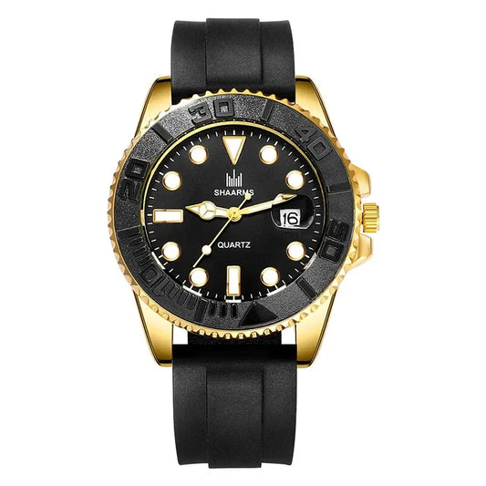 Orologio Uomo Quarzo Casual Business Data Cinturino Silicone