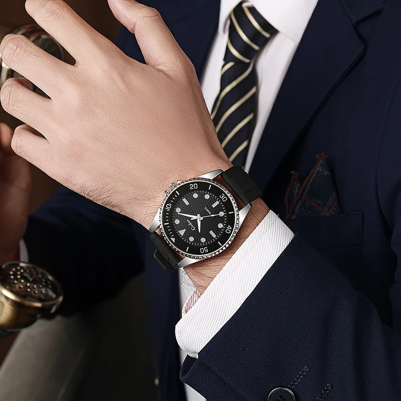 Orologio Uomo 40mm Quarzo Moda Casual Cinturino Silicone