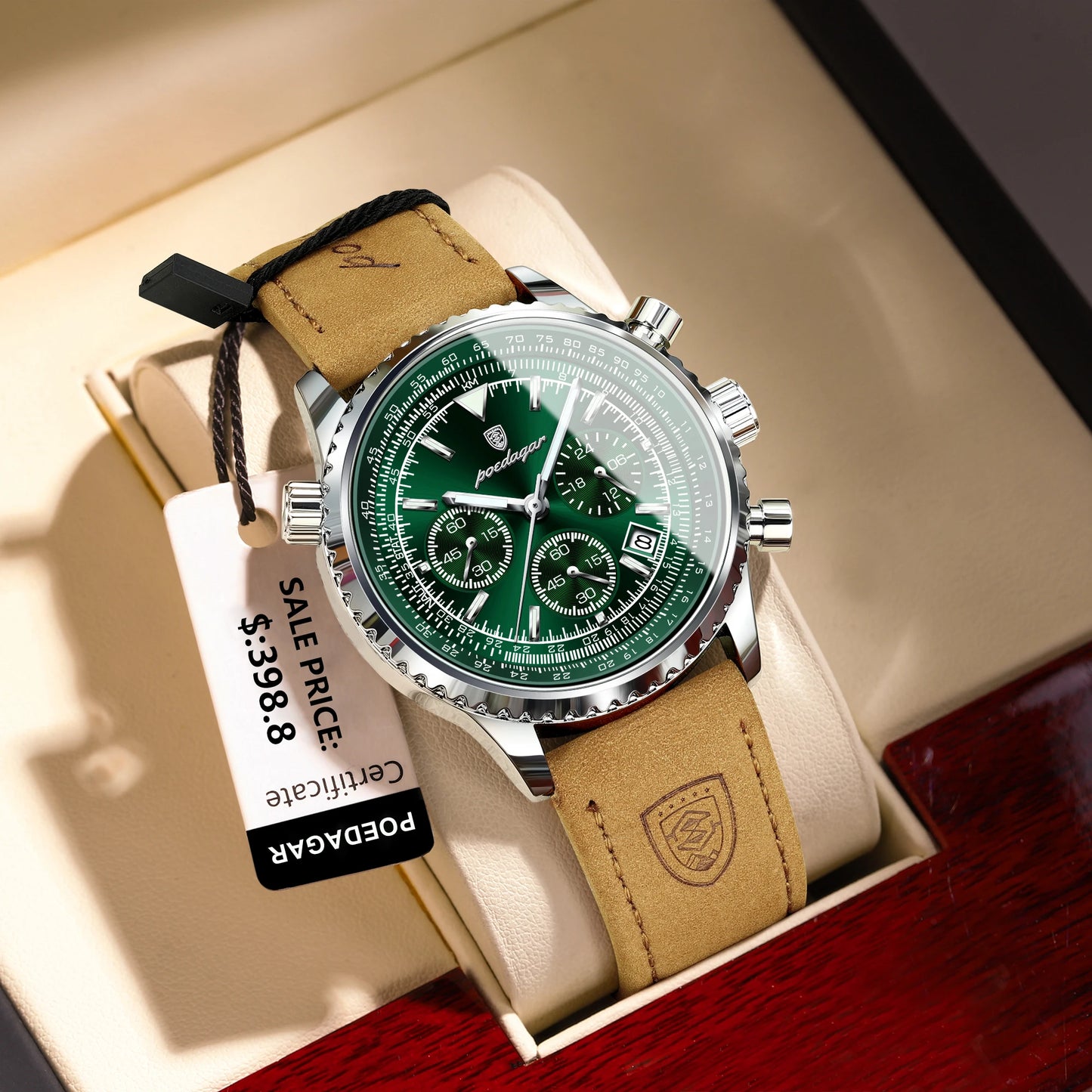 Orologio Uomo Quarzo Cronografo Data Similpelle Moda Casual Elegante