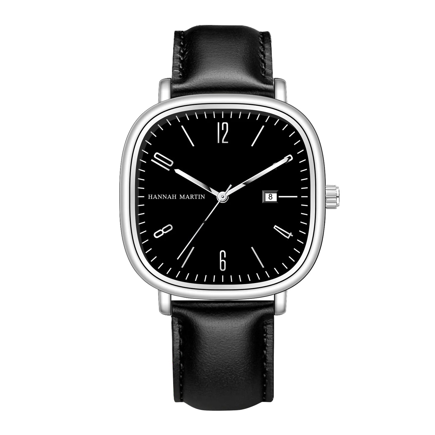 Orologio Uomo Quarzo Elegante Quadrante Quadrato 40mm Similpelle