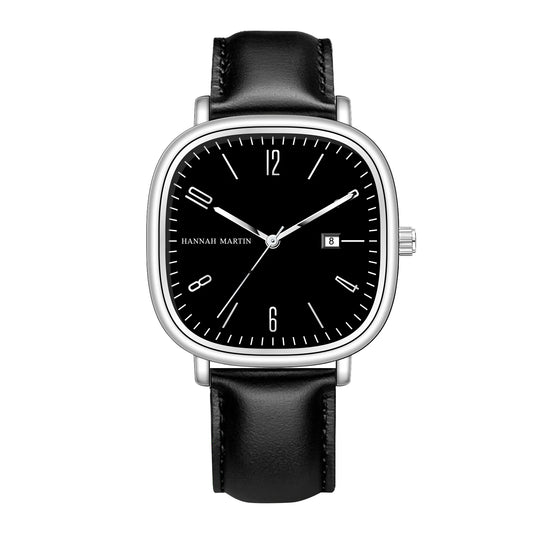 Orologio Uomo Quarzo Elegante Quadrante Quadrato 40mm Similpelle