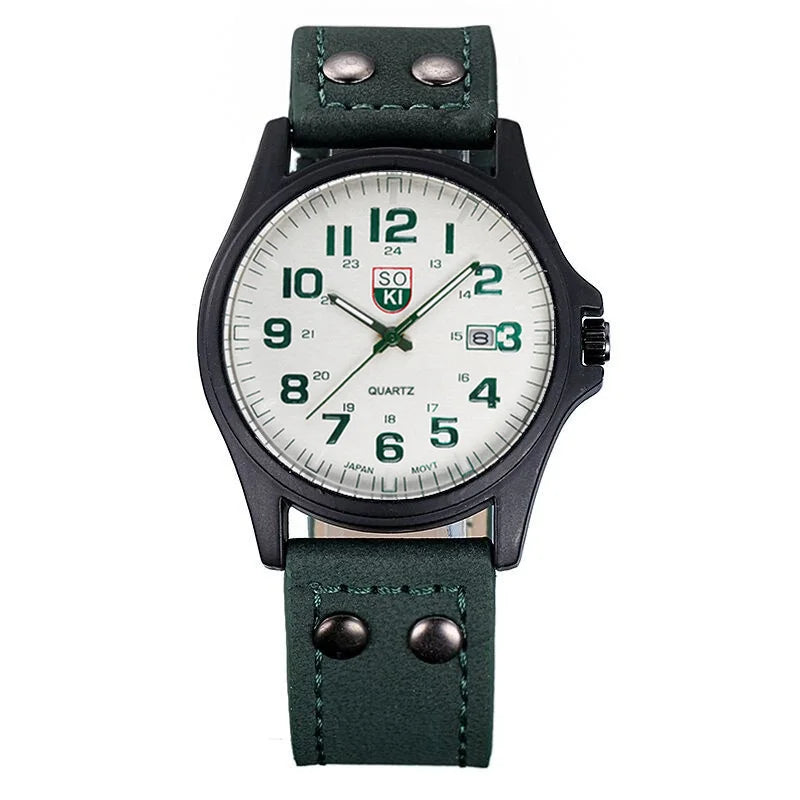 Orologio da Uomo al Quarzo con Cinturino in Similpelle e Data