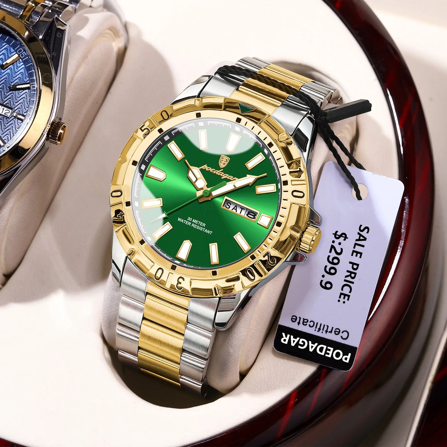 Orologio Uomo Quarzo Moda Casual Acciaio Data Lancette Luminose