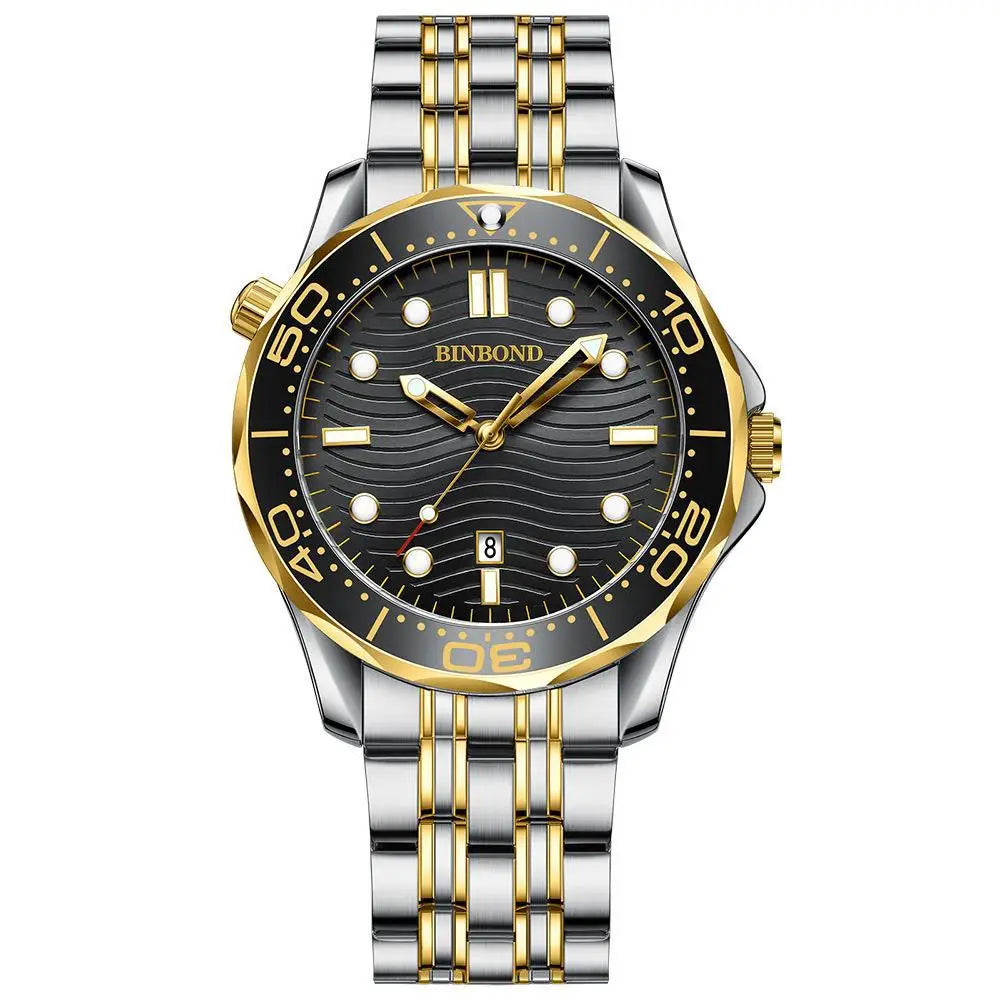Orologio Uomo Quarzo Business Data Lancette Luminose Cinturino Acciaio o Silicone