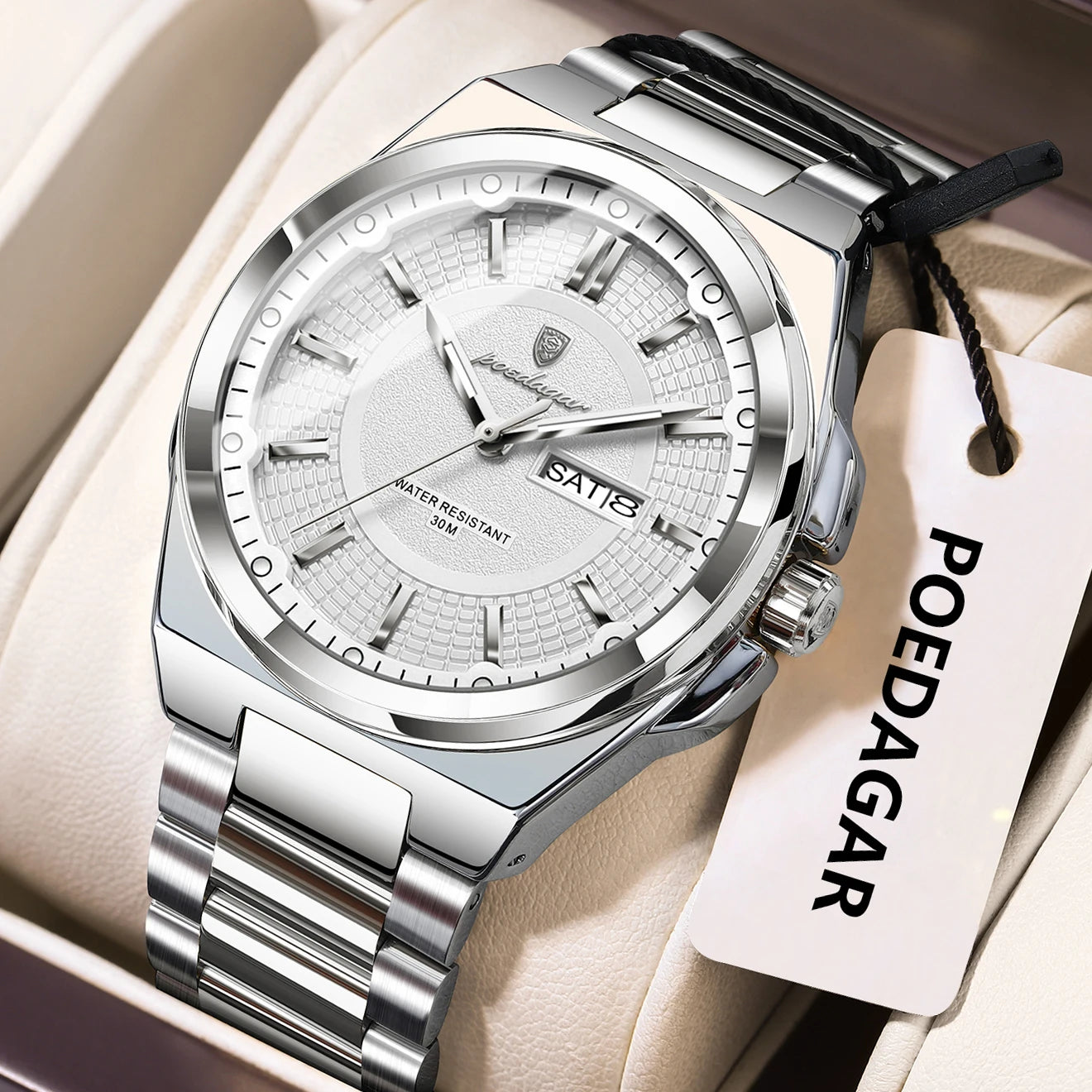Orologio Uomo Acciaio Quarzo Classico Elegante Moda Casual Data