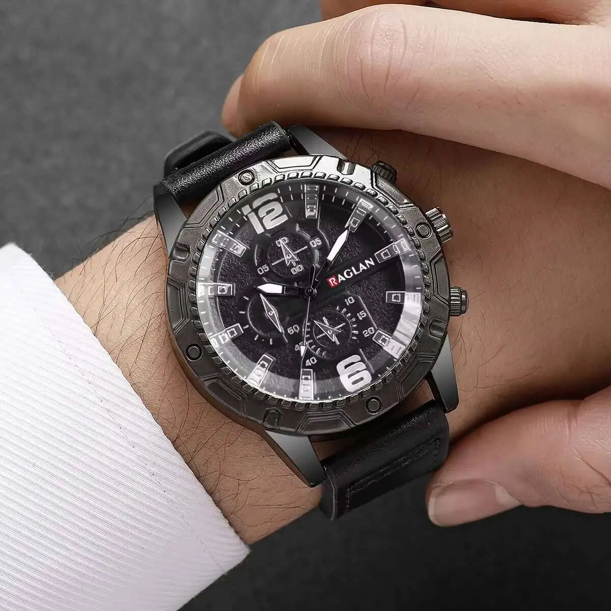 Orologio Uomo Quarzo Elegante Cinturino Similpelle Moda Casual