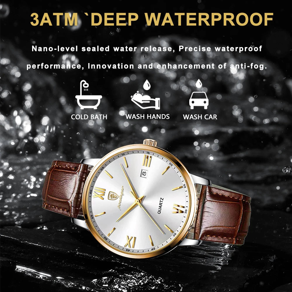 Orologio Uomo Quarzo Elegante Data Similpelle