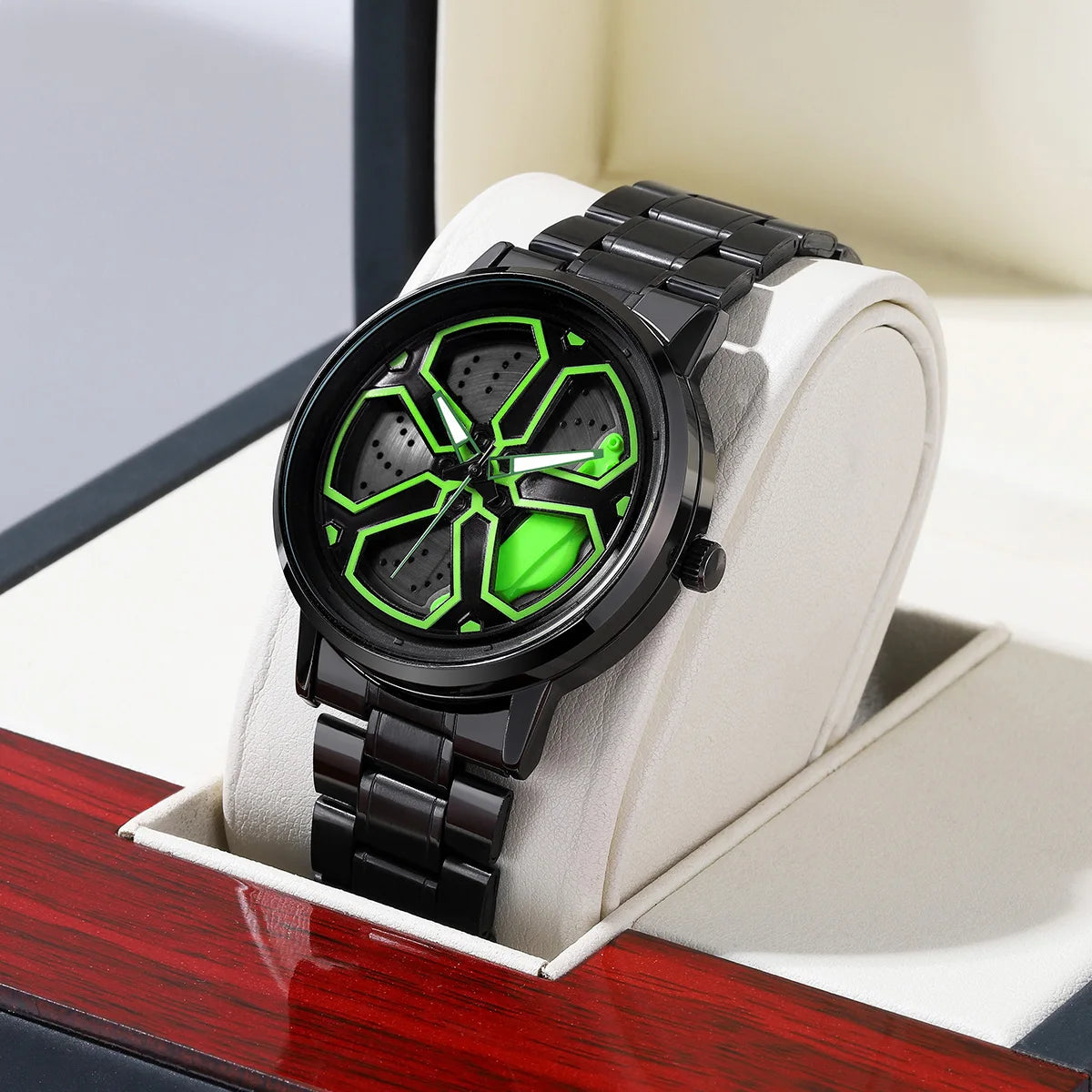 Orologio Uomo Al Quarzo Cinturino In Acciaio Quadrante Girevole Elegante Moda Casual