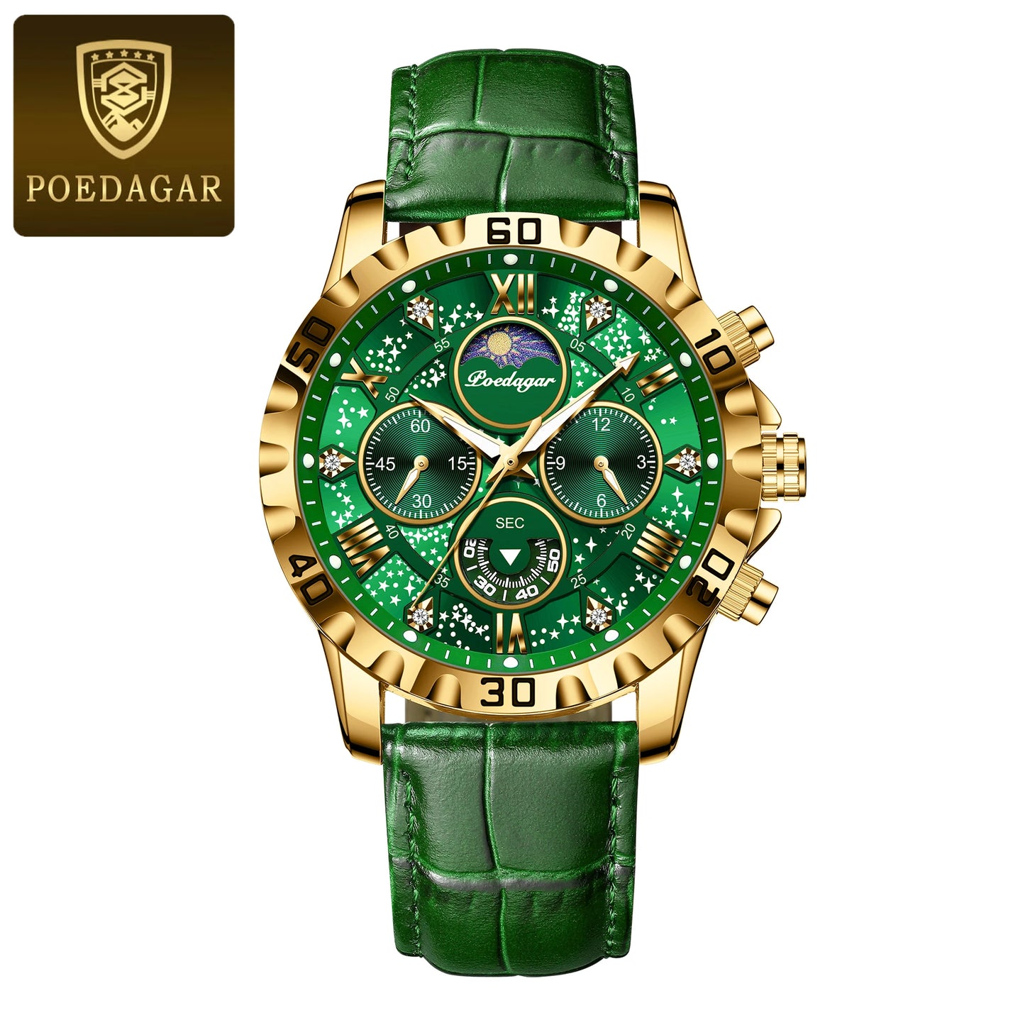 Orologio Uomo Sportivo Quarzo Cronografo Similpelle
