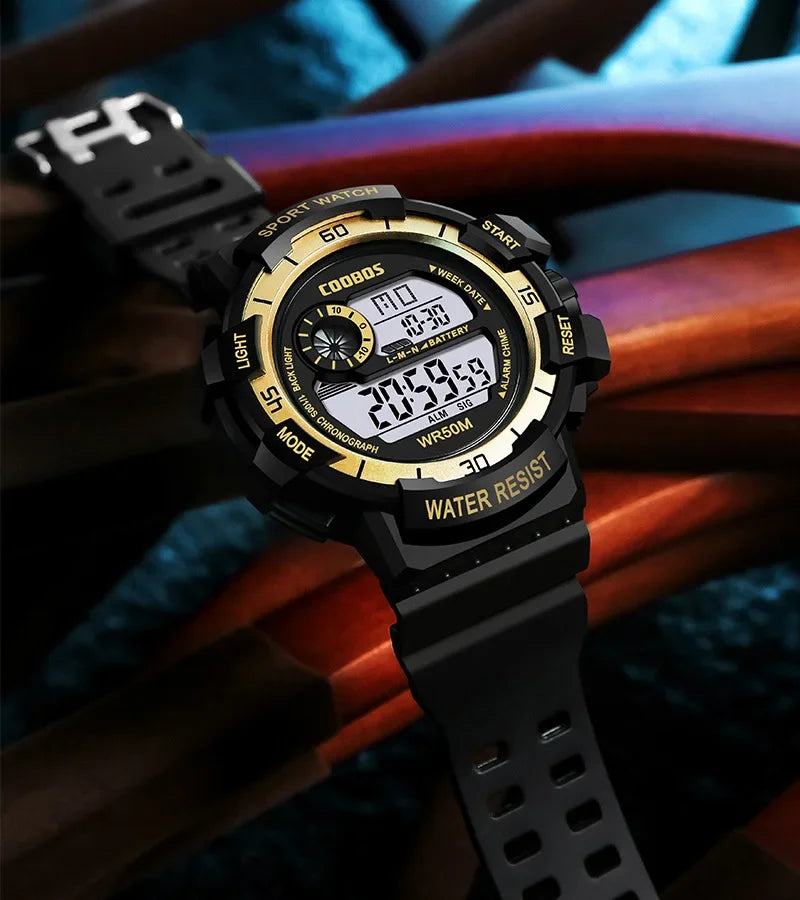 Orologio Digitale Uomo Sportivo Display LED Cinturino Silicone Quadrante 56 mm