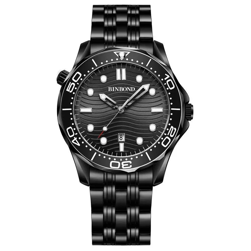 Orologio Uomo Quarzo Business Data Lancette Luminose Cinturino Acciaio o Silicone