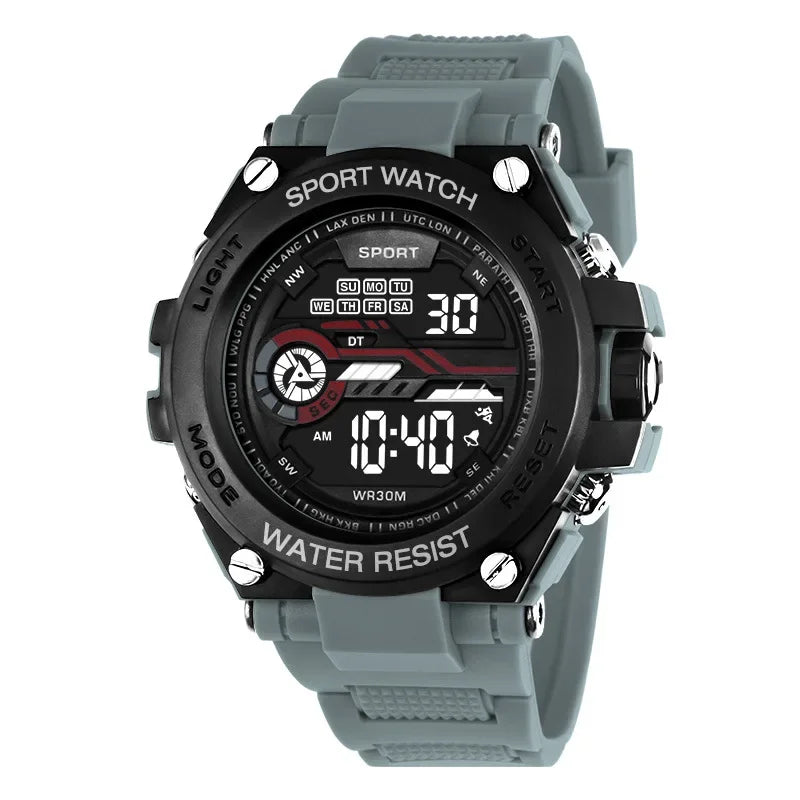 Orologio Sportivo Uomo Digitale LED Multifunzione Cronometro Sveglia