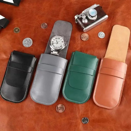 Porta Orologi Singolo In Similpelle Elegante Custodia Da Viaggio