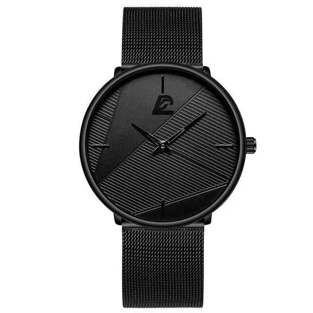 Orologio Uomo Ultra Sottile al Quarzo Cinturino Maglia Acciaio