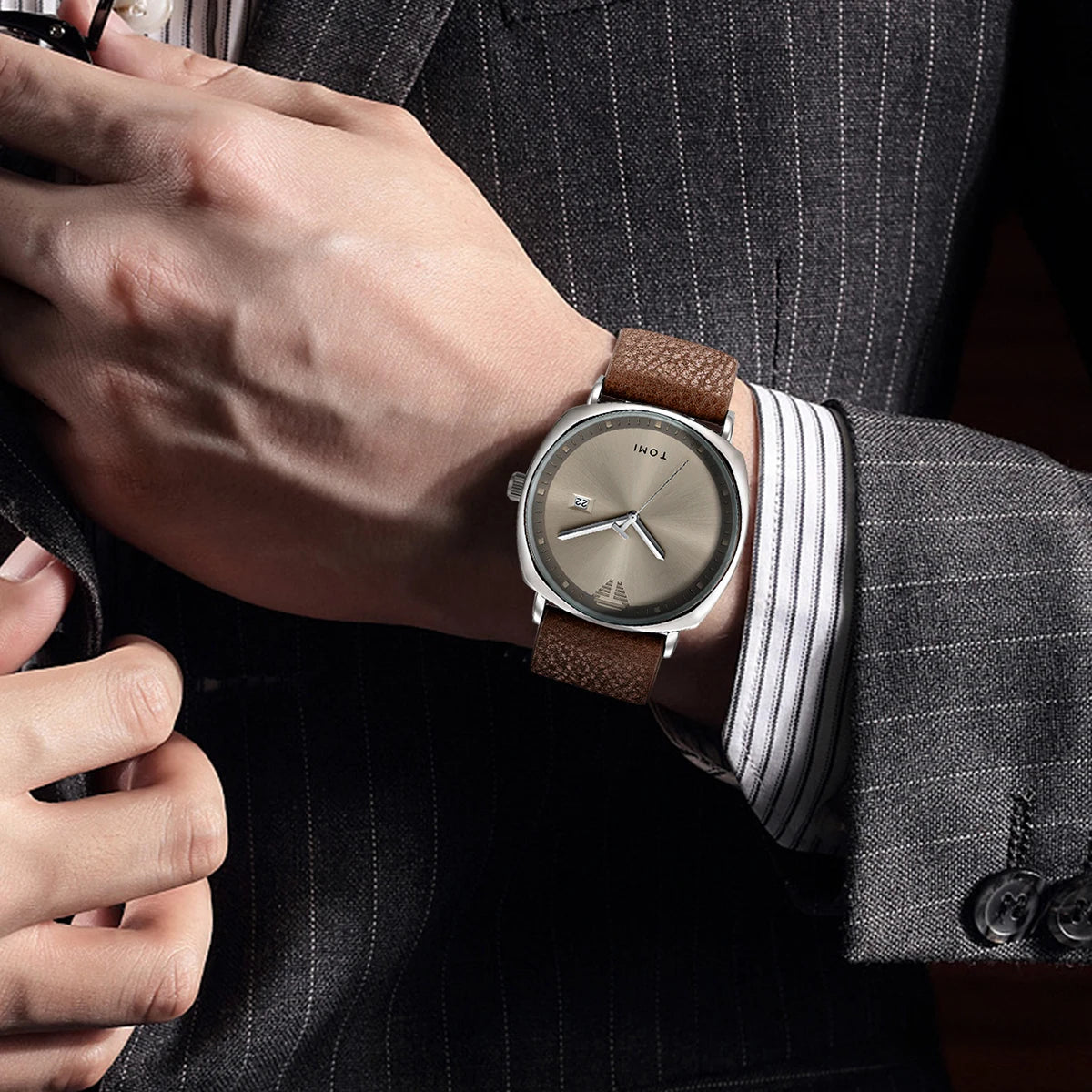 Orologio Uomo Minimalista Quarzo Elegante Casual Cinturino Similpelle