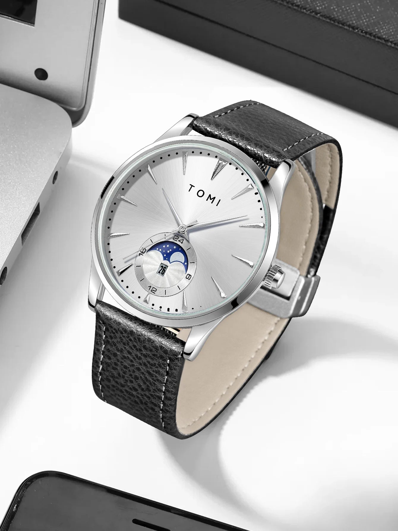 Orologio Uomo Quarzo Cinturino Similpelle – Elegante e Casual Quadrante 42mm