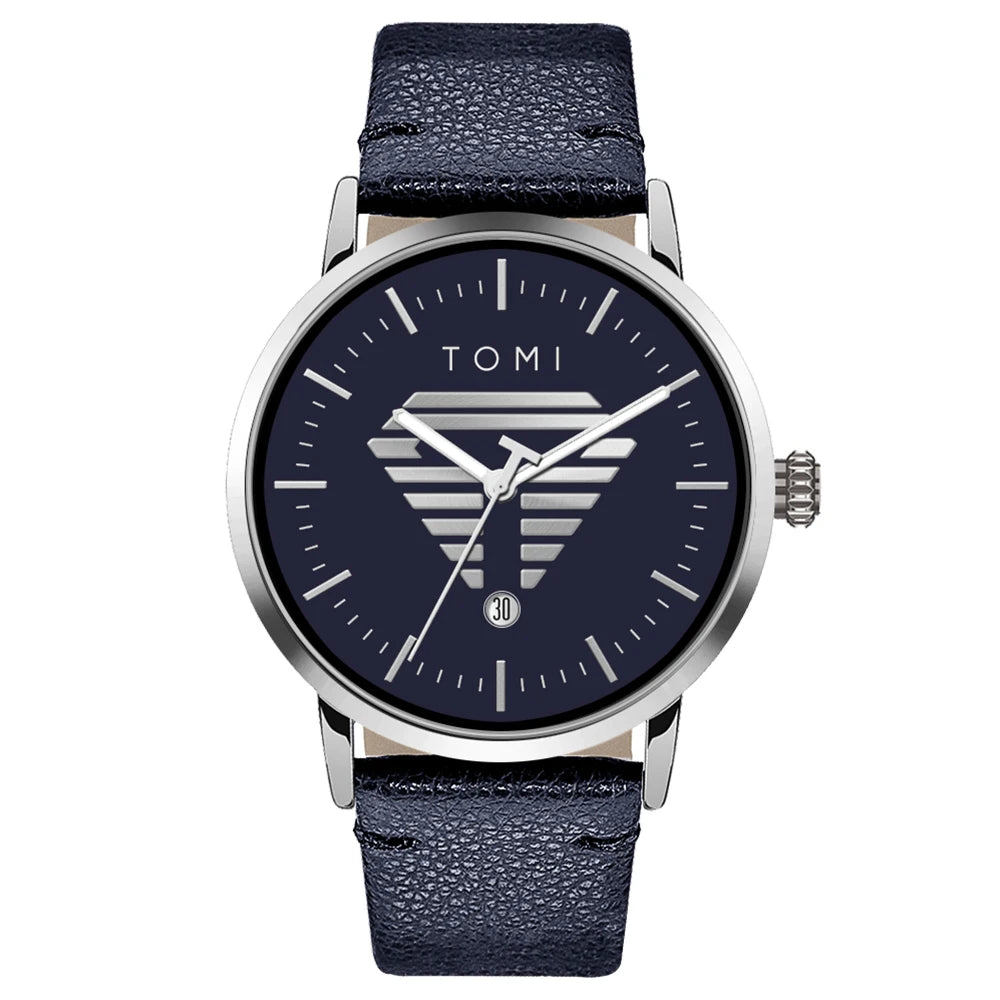 Orologio Uomo Minimalista al Quarzo con Data Cinturino Similpelle Cassa Lega Casual