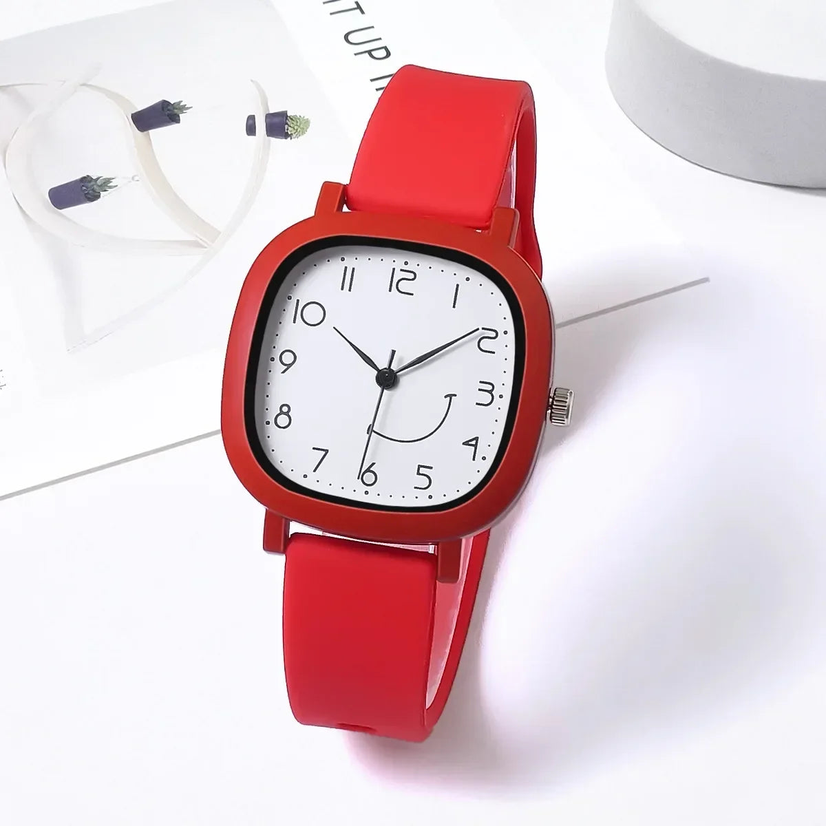Orologio Donna Quarzo – Cinturino Silicone Quadrante Quadrato Moda Casual