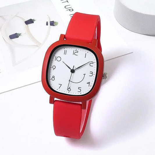 Orologio Donna Quarzo – Cinturino Silicone Quadrante Quadrato Moda Casual