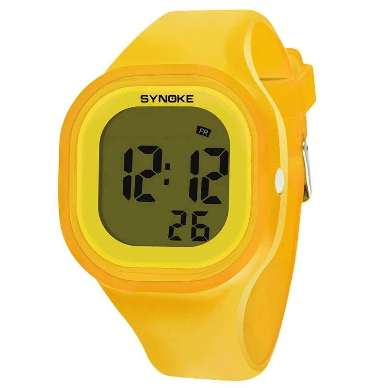 Orologio Digitale Donna in Silicone Sportivo Sveglia Cronometro LED