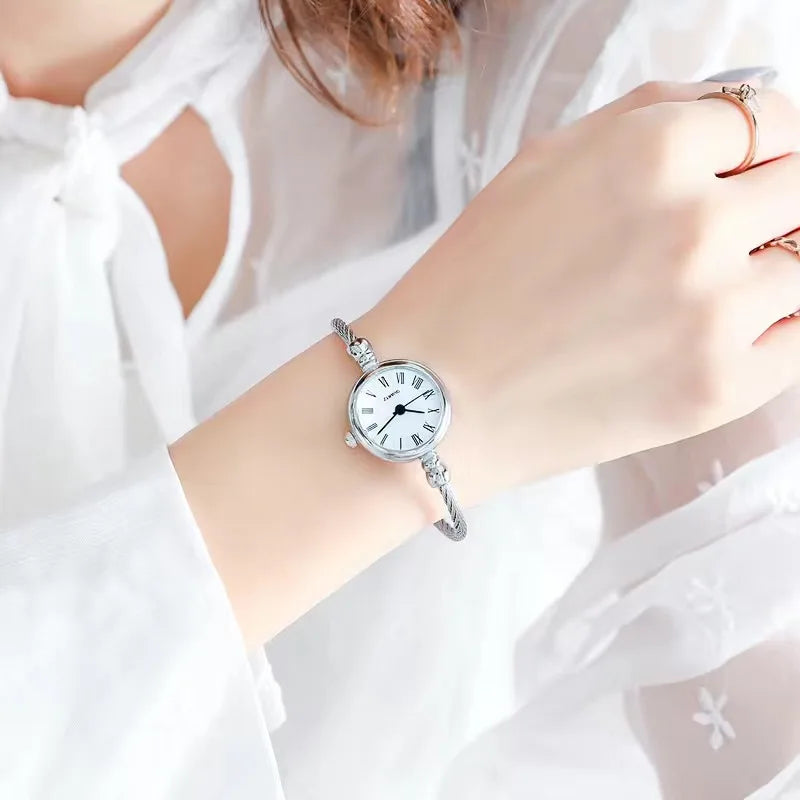 Orologio Donna Elegante Quarzo Bracciale Sottile in Lega Moda