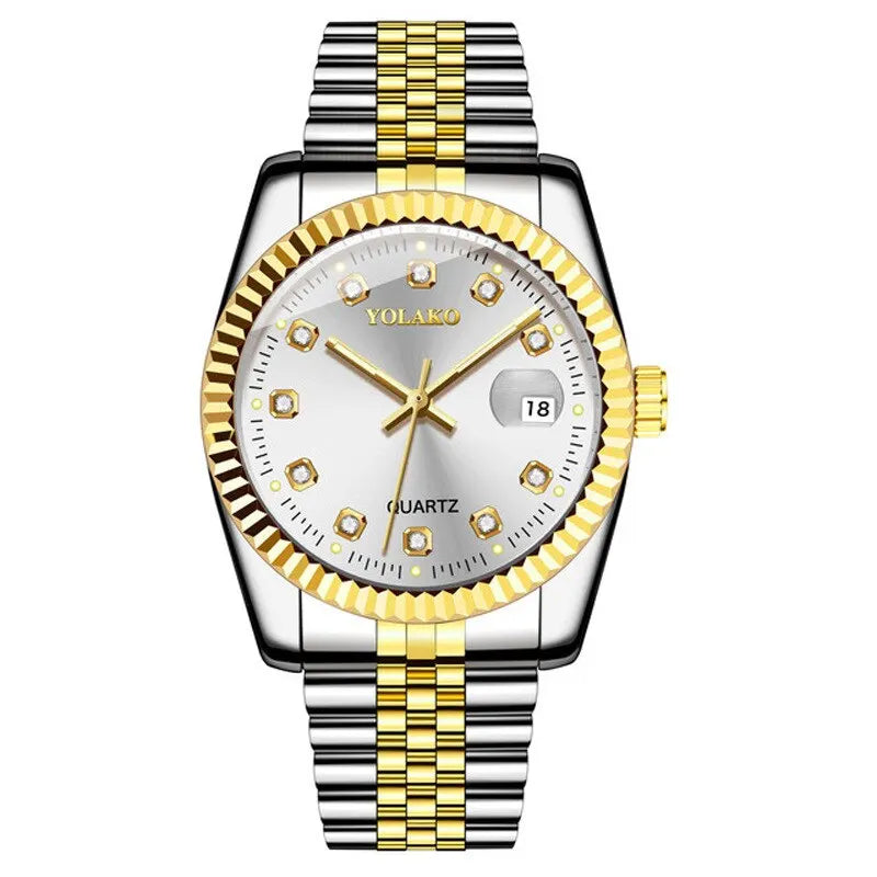 Orologio Uomo Quarzo Acciaio Moda Casual Con Data E Lancette Luminose