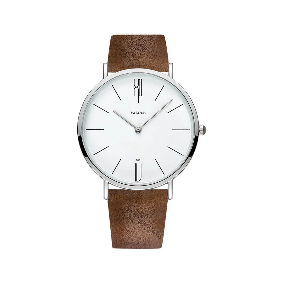 Orologio Uomo Alla Moda Al Quarzo Cinturino Similpelle Cassa in Lega Elegante