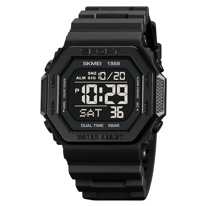 Orologio Digitale Uomo Sportivo LED Cronometro Sveglia