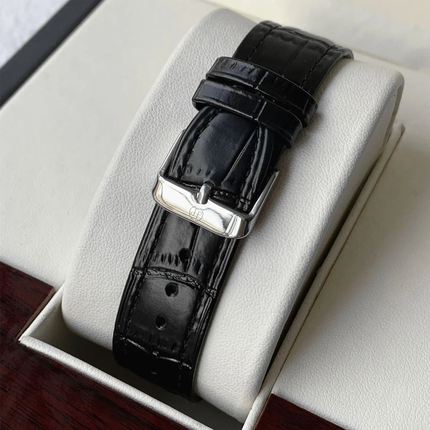 Orologio Uomo Elegante Quarzo Cinturino Similpelle Cassa Acciaio