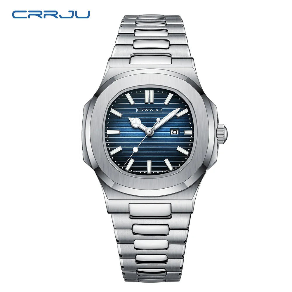 Orologio Uomo Acciaio Quarzo Con Data Moda Casual Elegante Quadrante 39mm