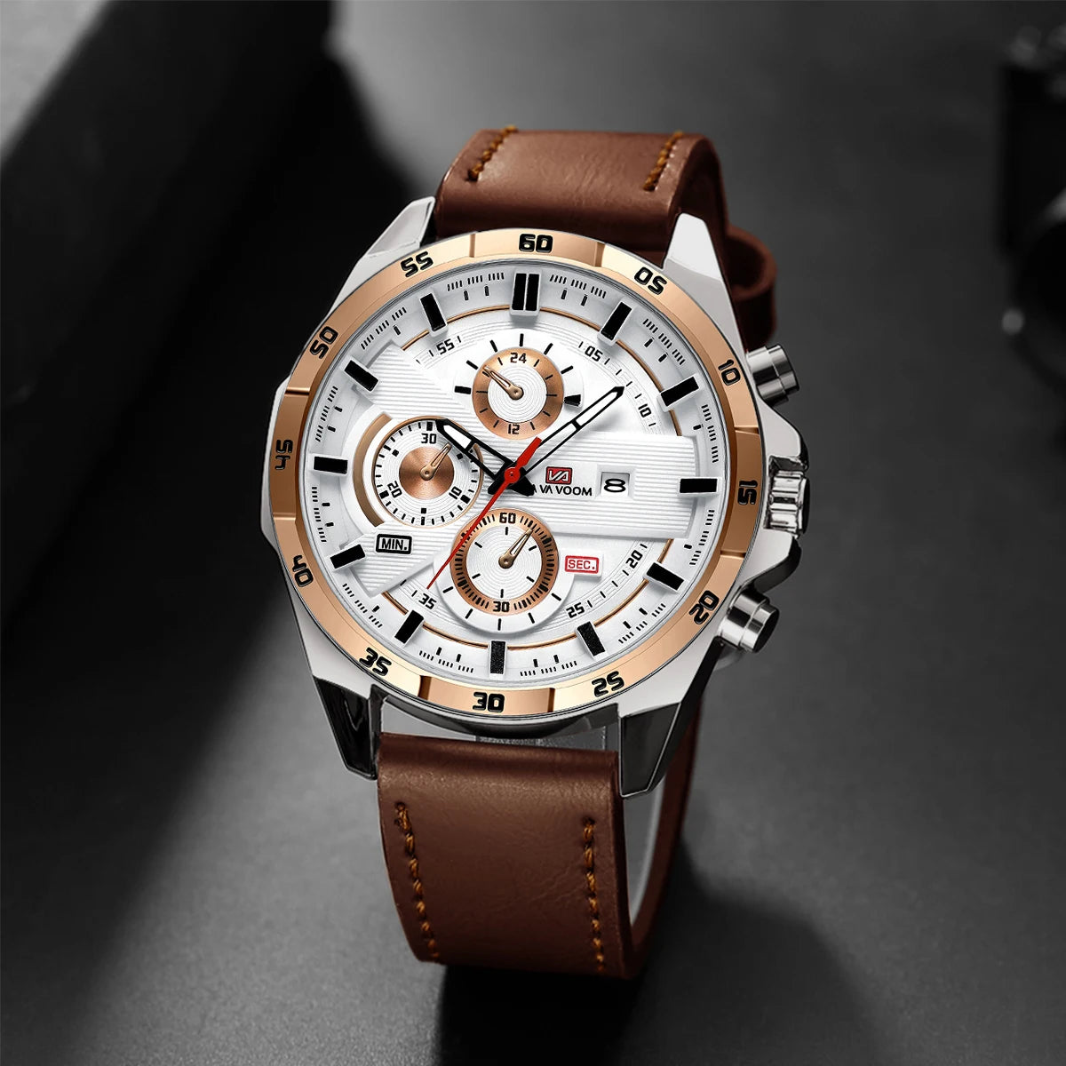Orologio Uomo 46mm Quarzo - Cinturino SimilPelle o Acciaio, Elegante e Sportivo