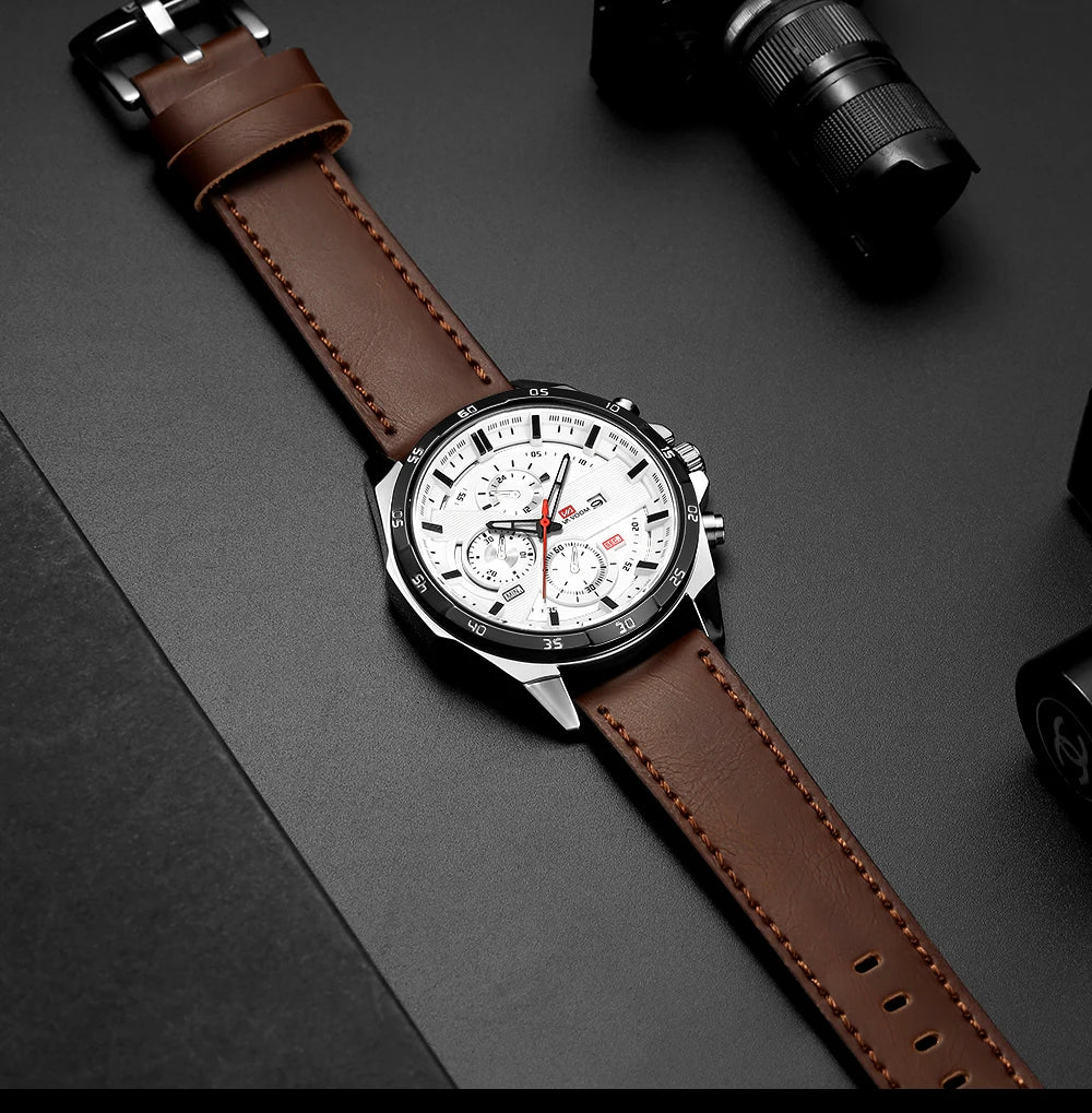 Orologio Uomo 46mm Quarzo - Cinturino SimilPelle o Acciaio, Elegante e Sportivo