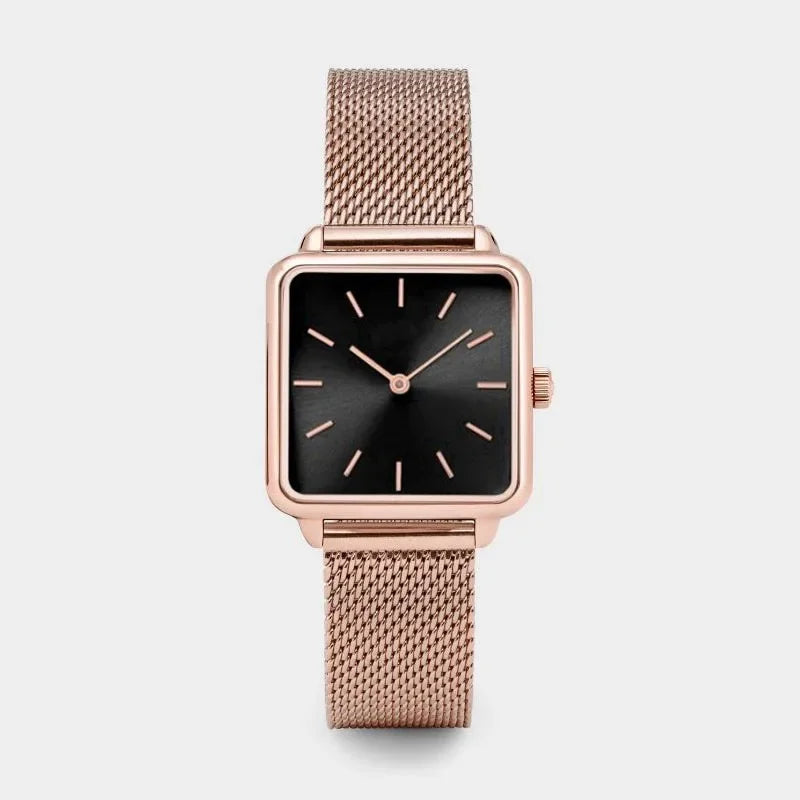 Orologio Donna Moda Elegante Quarzo Semplice Cinturino e Cassa in Lega