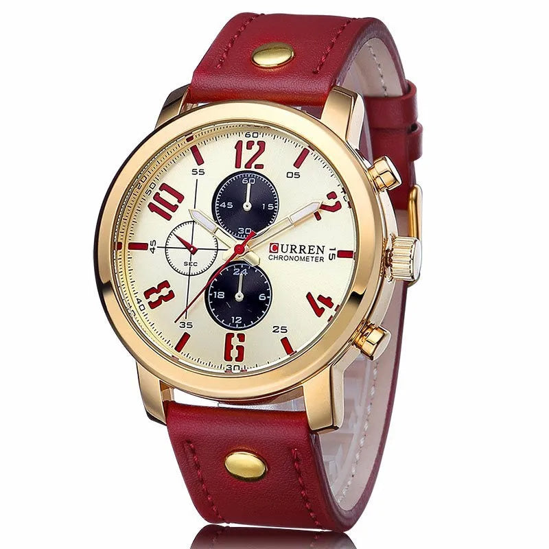 Orologio Uomo Quarzo Cinturino Similpelle Cassa Lega – Elegante Quadrante 45 mm