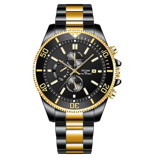 Orologio Uomo Acciaio Al Quarzo Elegante Moda Casual Con Data Lancette Luminose