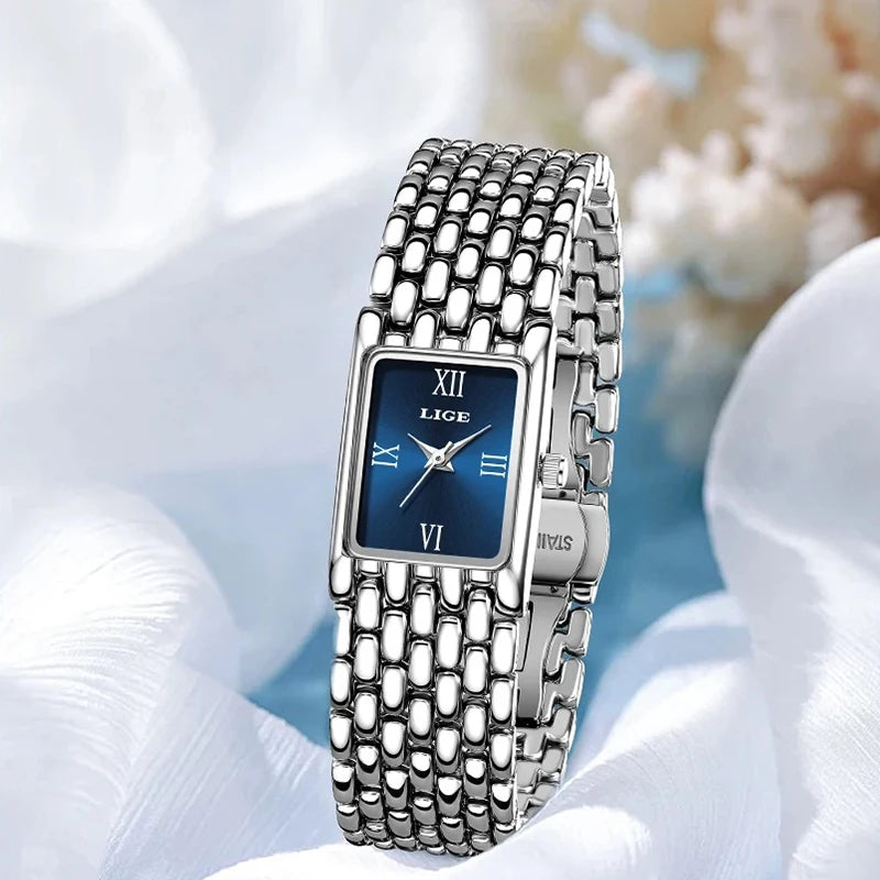 Orologio Donna Quarzo Acciaio Inox Rettangolare Elegante