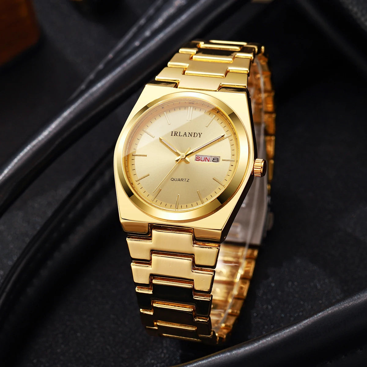 Orologio Uomo Quarzo Elegante con Calendario Cinturino in Metallo Classico