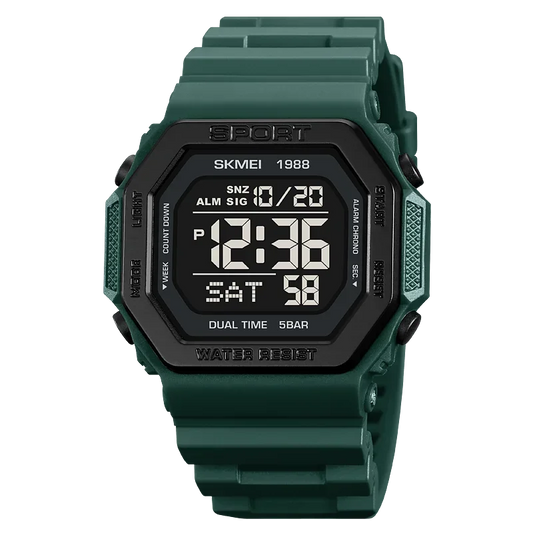 Orologio Digitale Uomo Sportivo LED Cronometro Sveglia