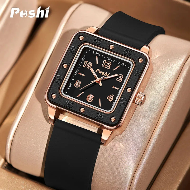Orologio Donna Quarzo Moda Casual Silicone Quadrante Quadrato